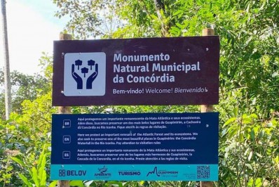 Placa de sinalização ambiental é furtada em Guapimirim