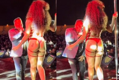 Bruno, da dupla com Marrone, é acusado por internautas de ficar excitado com dançarina em show