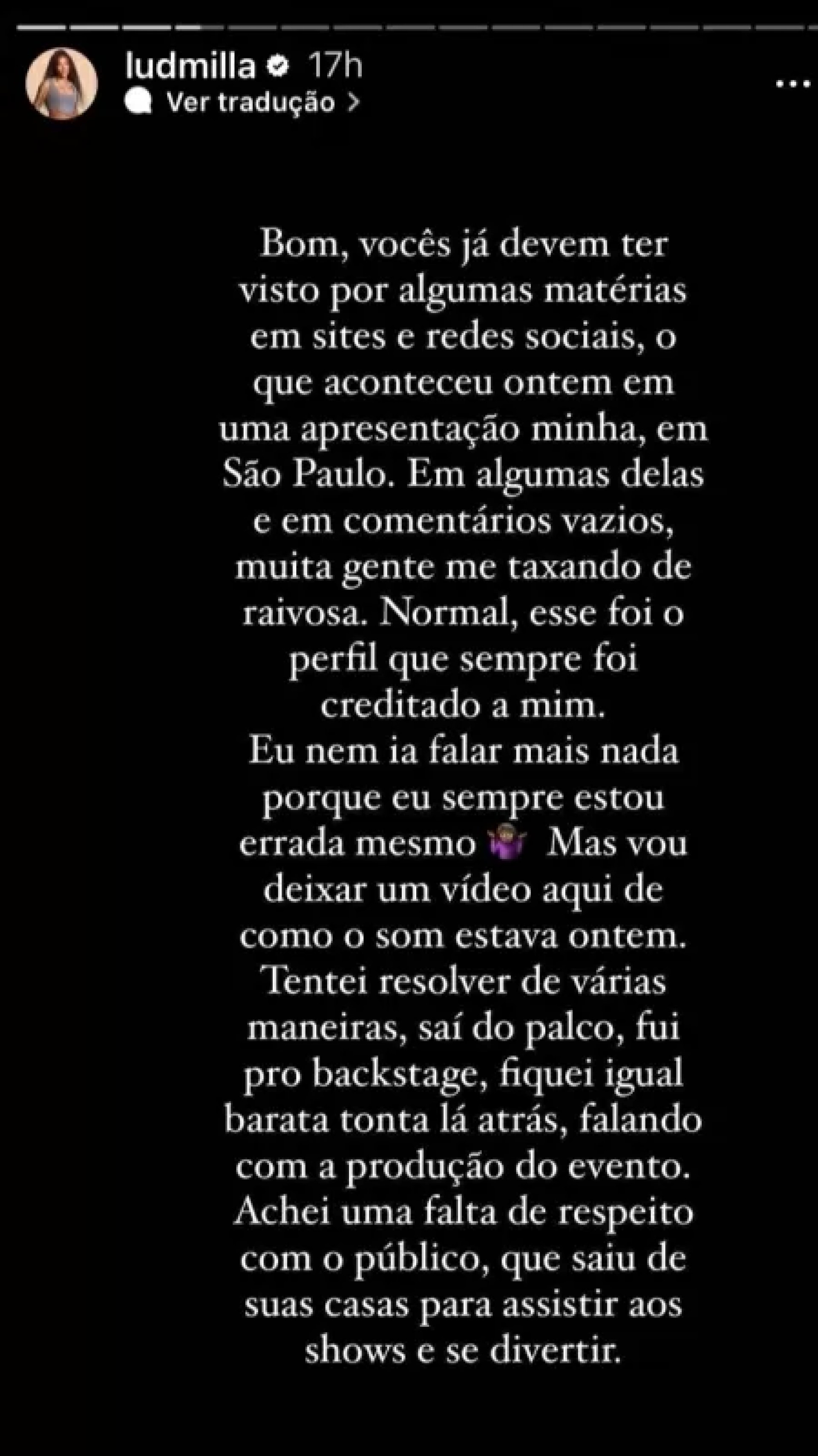 Ludmilla se pronuncia sobre festival Farraial - Reprodução Internet