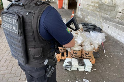 Receita Federal apreende cocaína em contêiner no Porto de Itaguaí, Região Metropolitana