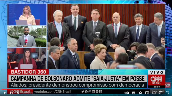 Reprodu&ccedil;&atilde;o de transmiss&atilde;o da cerim&ocirc;nia de posse  - Reprodu&ccedil;&atilde;o