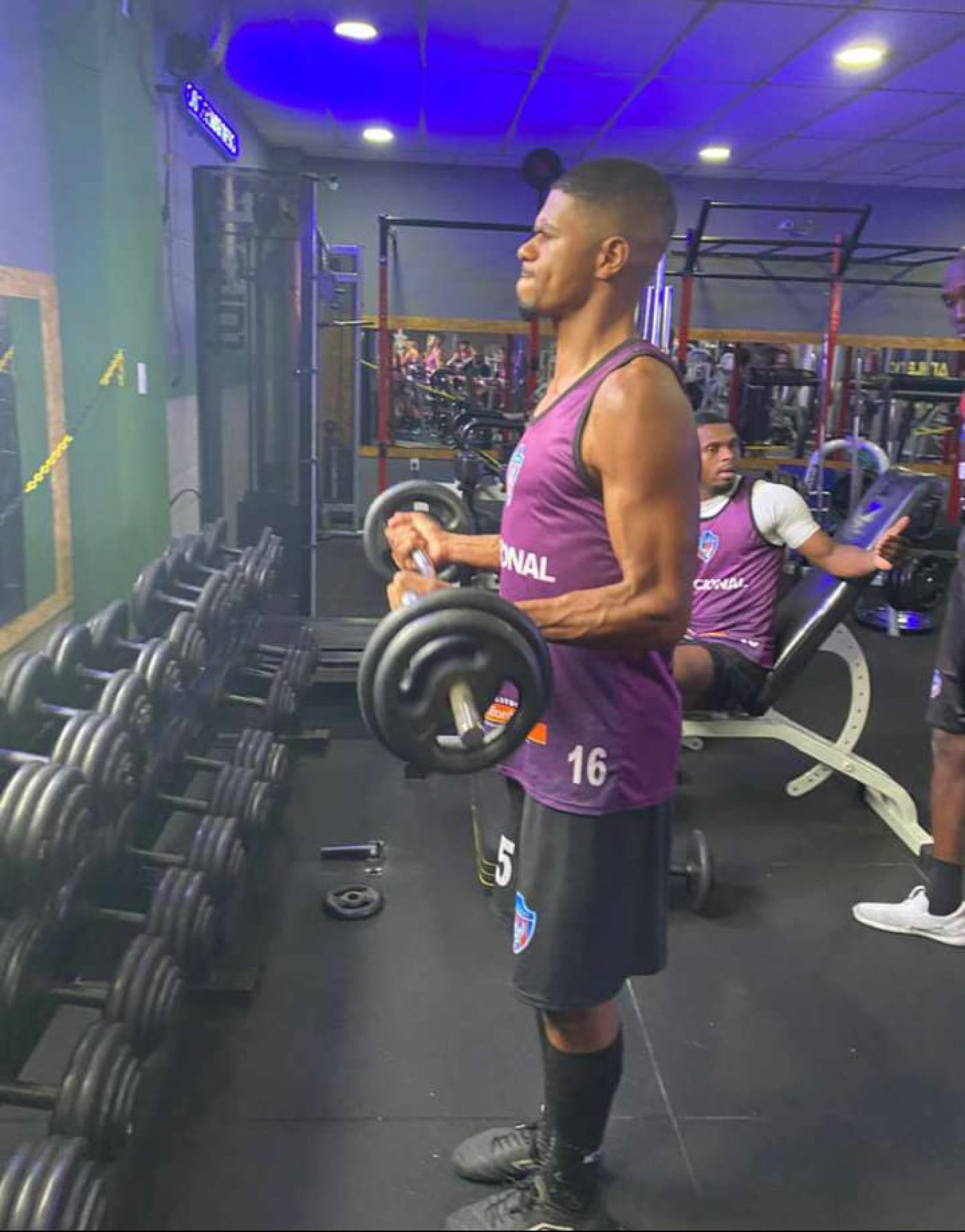 Rafael, autor do gol da vit&oacute;ria, na final da S&eacute;rie C, se exercitando com o time na acad&ecirc;mia - Divulga&ccedil;&atilde;o