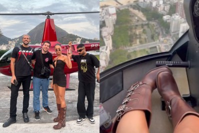 Sabrina Sato usa helicóptero para chegar ao Rock in Rio