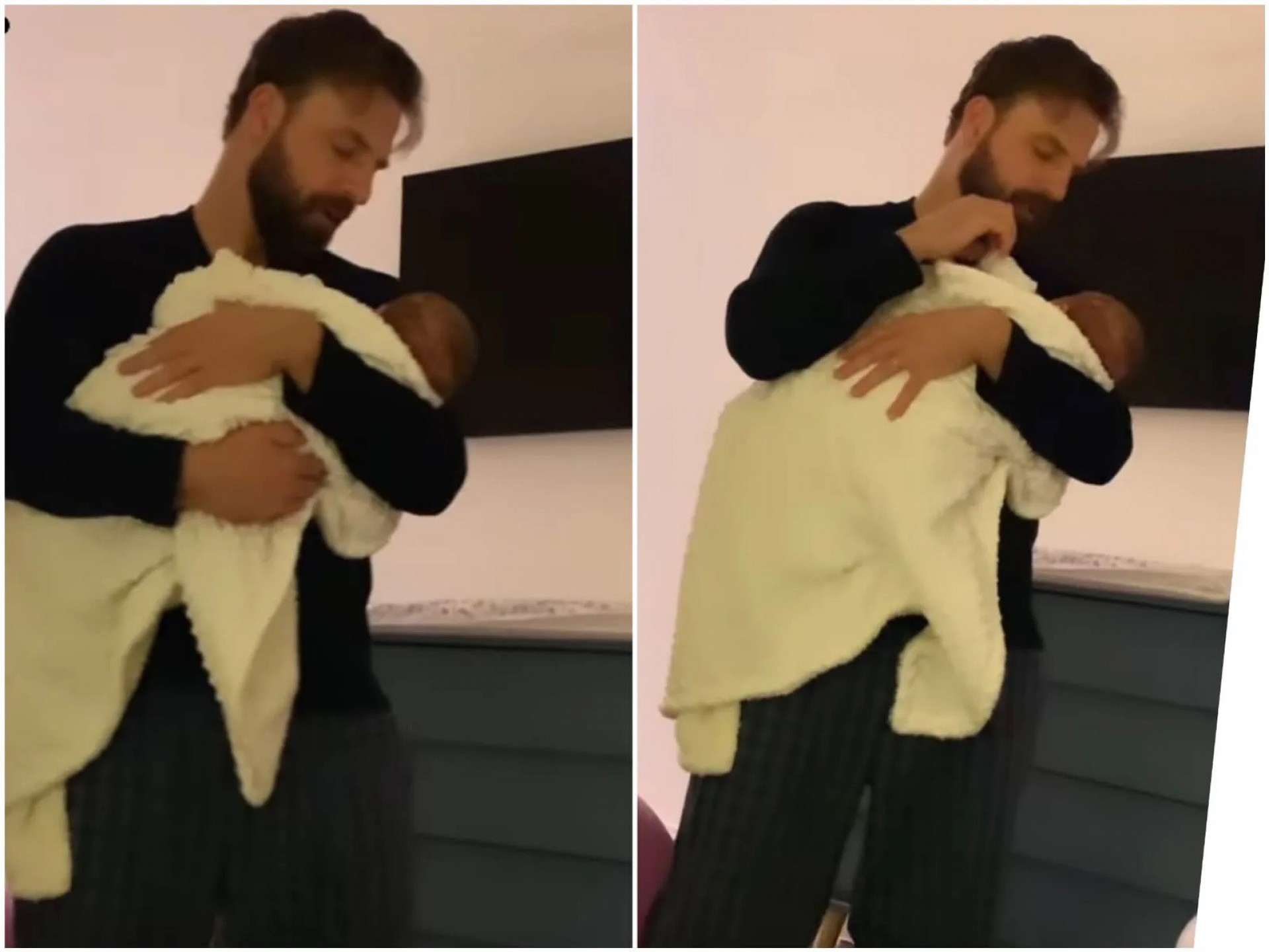 Fernanda Vasconcellos registra momento em que Cássio Reis nina o filho, Romeo, de apenas dois meses - Reprodução / Instagram