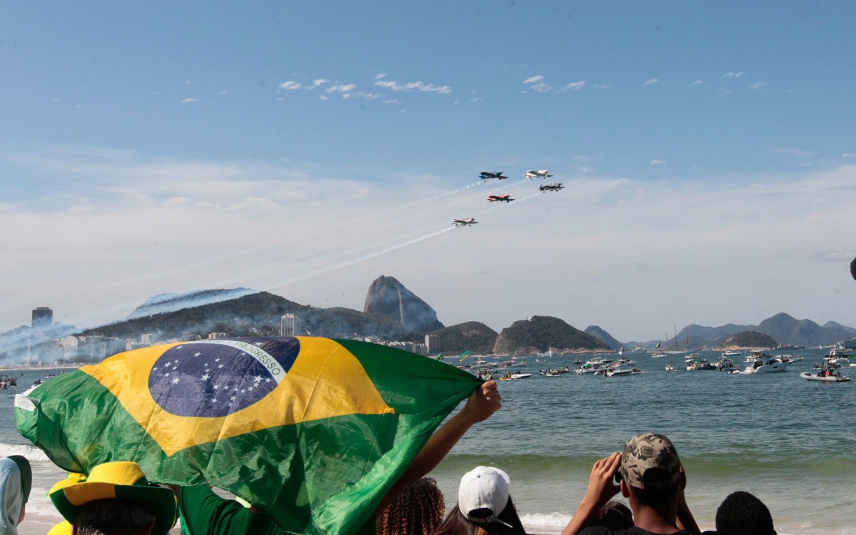 Evento cívico militar em Copacabana, Zona Sul do Rio de Janeiro, com a presença do Presidente da República, Jair Bolsonaro.  - Reginaldo Pimenta / Agência O Dia