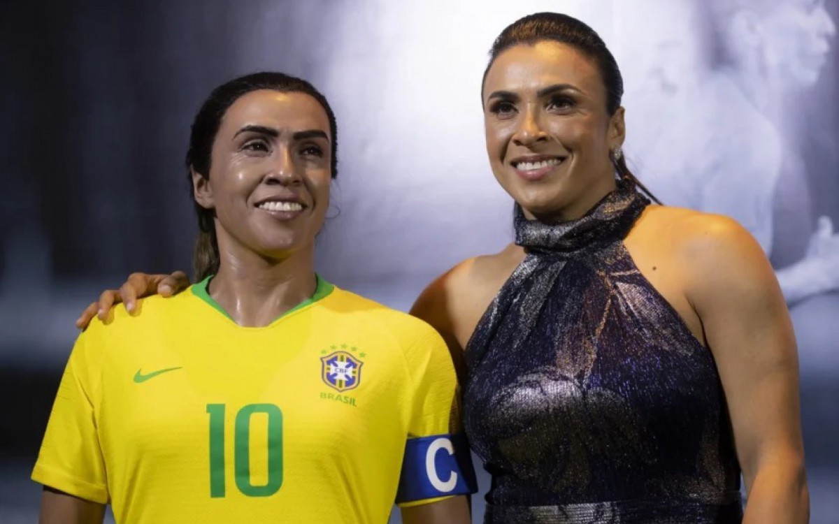 Museu da seleção brasileira agora conta com uma estátua da Marta.  - Lucas Figueiredo/CBF