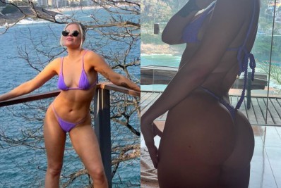 Luísa Sonza posa de biquíni fio-dental e dá zoom indiscreto no bumbum