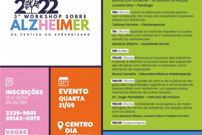 Workshop sobre cuidados de idosos com Alzheimer tem inscrições abertas