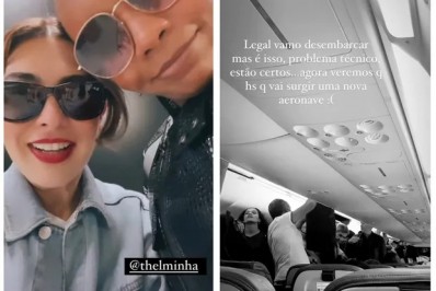 Fernanda Paes Leme e Thelminha têm voo cancelado por 'problema técnico'