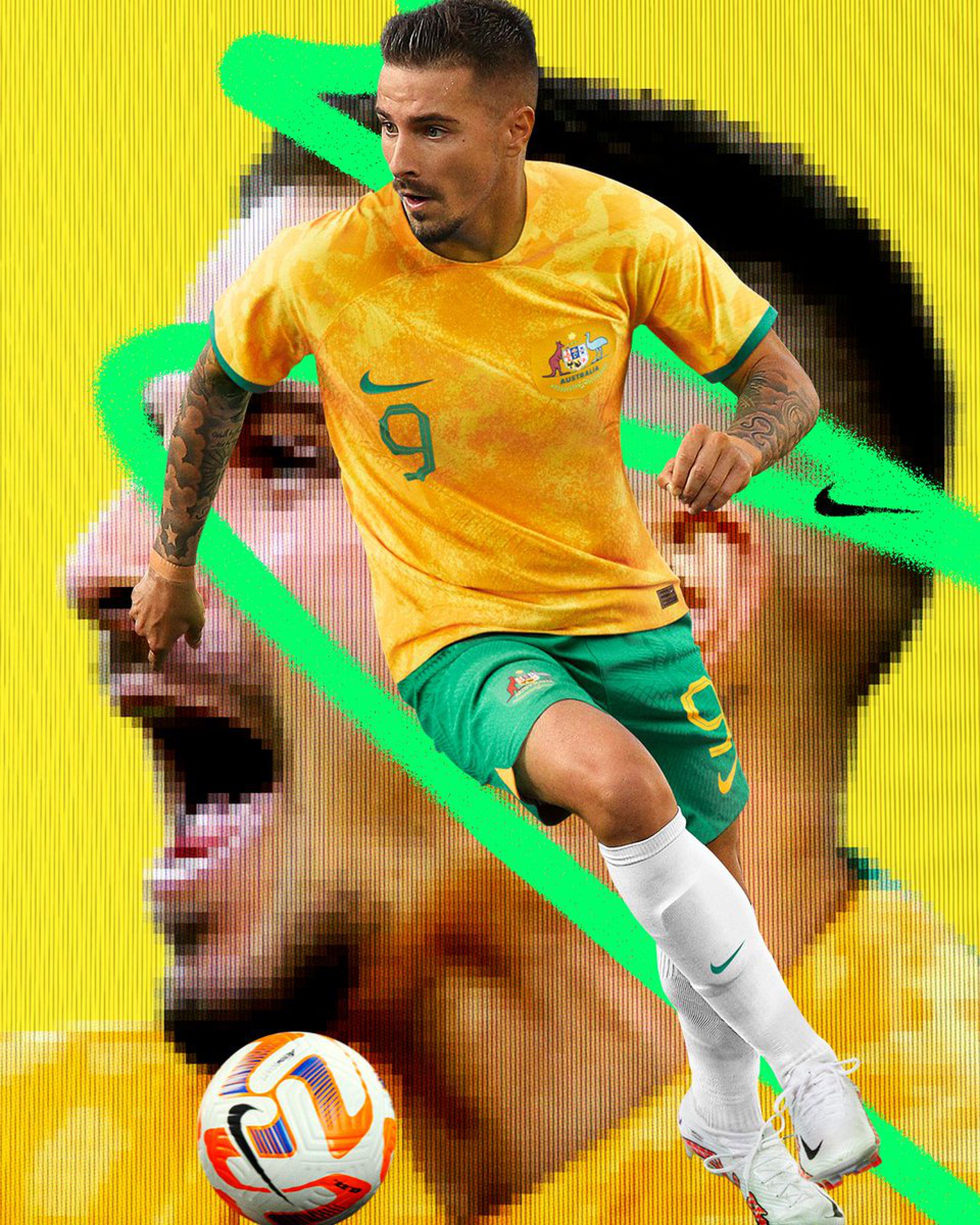 Camisa principal da Austrália, integrante do Grupo D - Divulgação