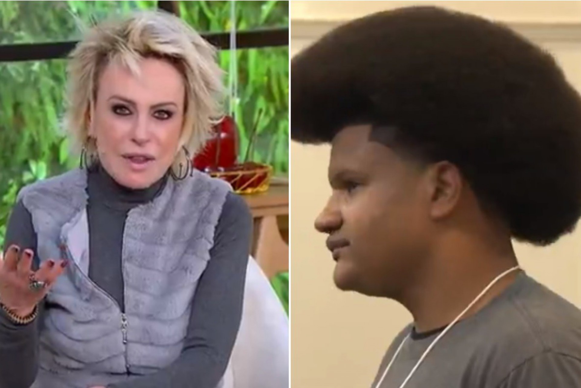 Ana Maria Braga comparou cabelo black power de 'cogumelo' durante quadro de Gil do Vigor - Reprodução