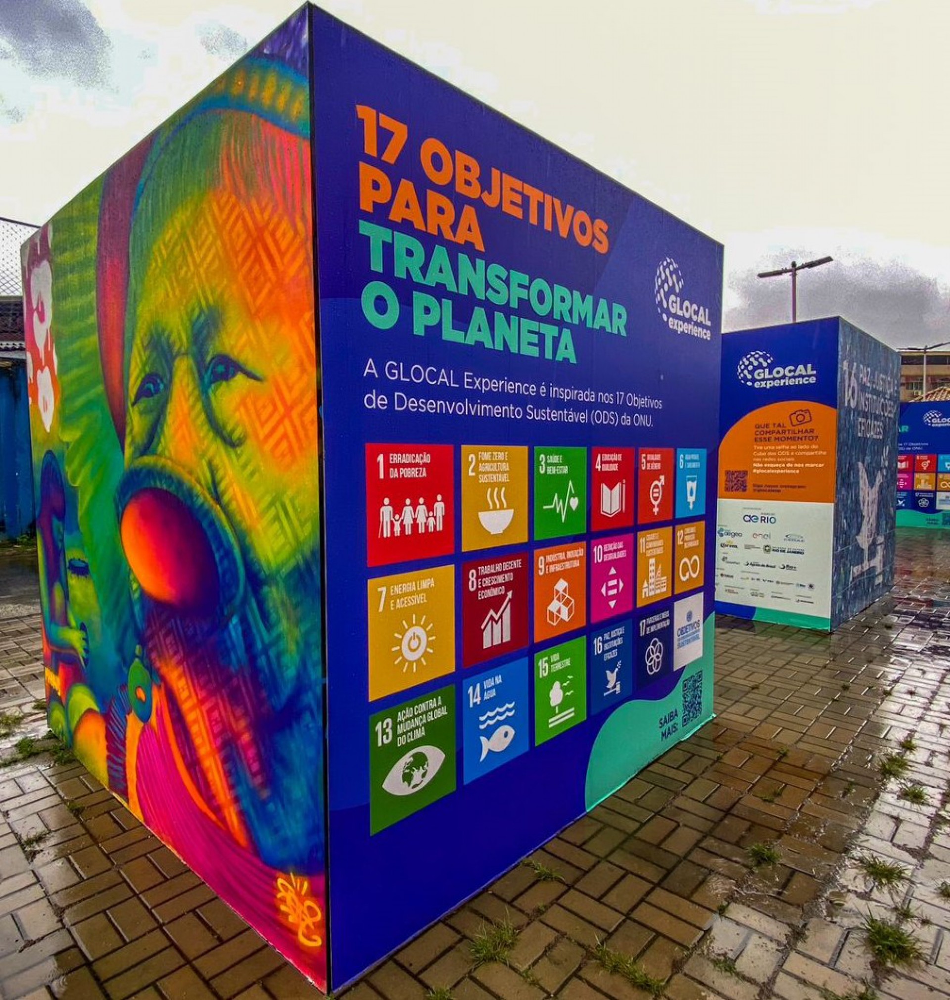 A exposi&ccedil;&atilde;o composta por 17 cubos tem o objetivo de sensibilizar a popula&ccedil;&atilde;o para as necessidades do planeta