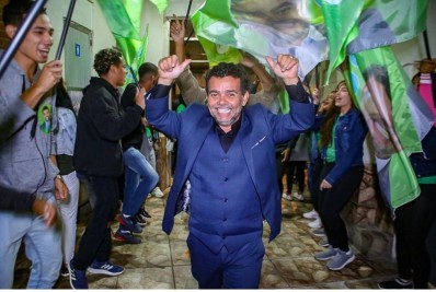 Apoiadores realizam manifestação para candidato a deputado federal preso em Benfica