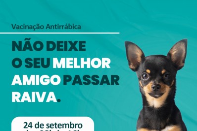 Três Rios terá Campanha de Vacinação Antirrábica Animal no dia 24 de setembro