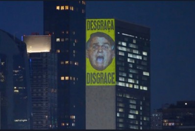 Vídeo: projeção em prédio da ONU chama Bolsonaro de 'vergonha brasileira'