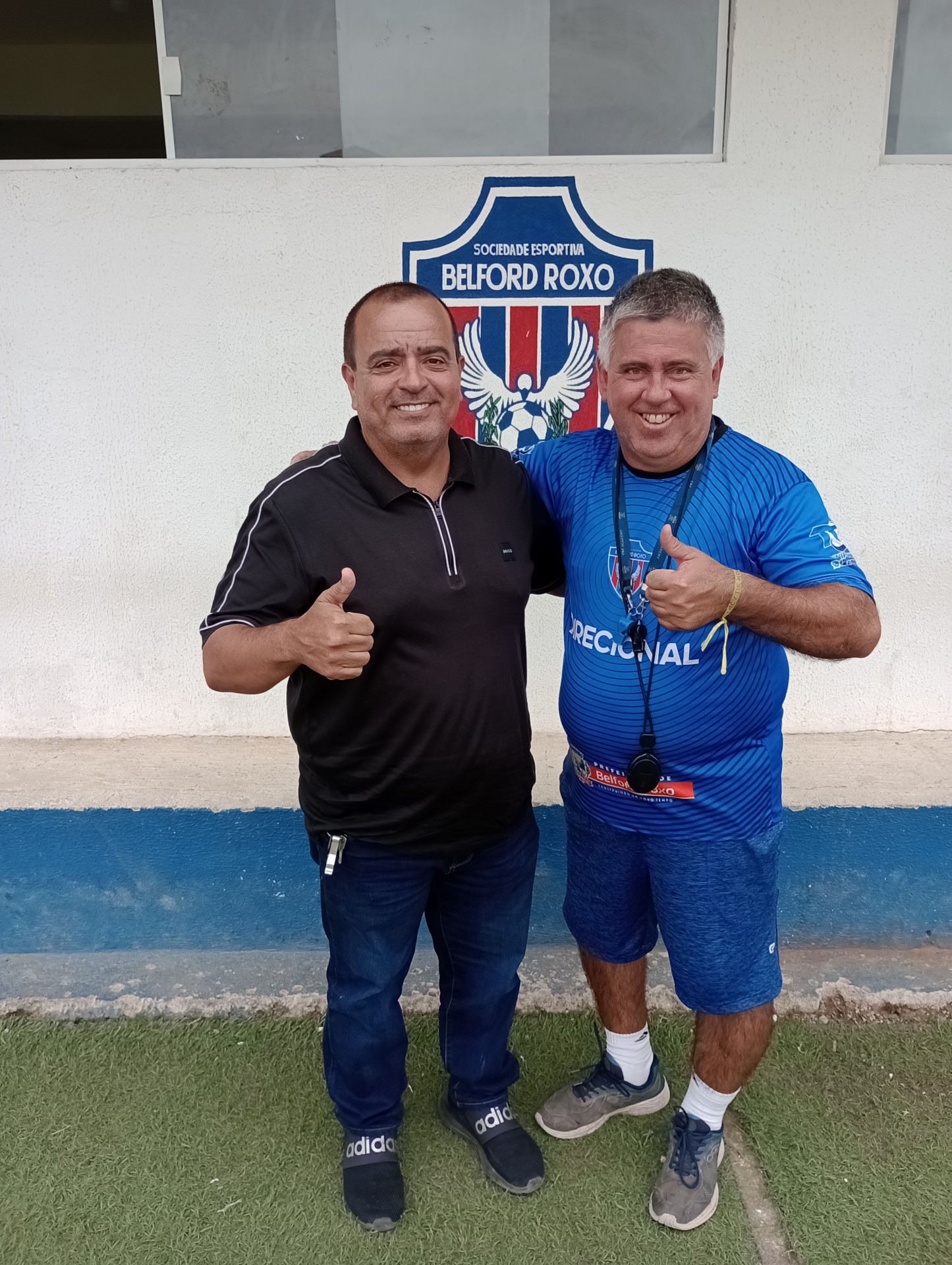 Presidente Reginaldo Gomes (E) e o técnico Luciano Moraes - Edson VHL / SEBR