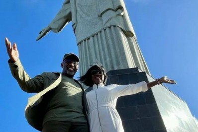 Viola Davis posa no Cristo Redentor ao lado do marido: 'Abençoados'