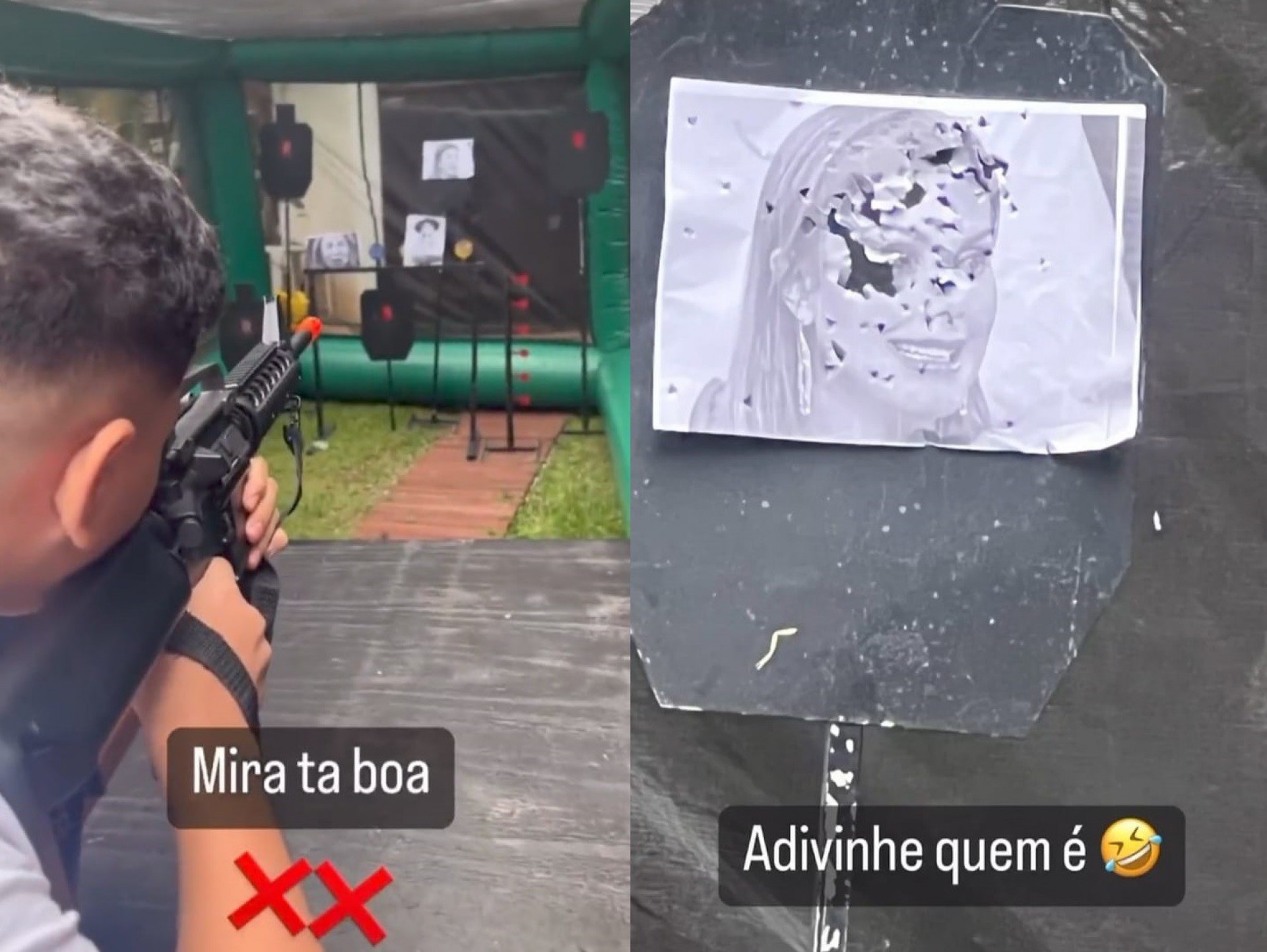 Família de Deolane Bezerra usou imagens de peoas de 'A Fazenda' em treinamento de tiro ao alvo - Reprodução/Instagram