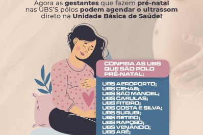 Ultrassom para gestantes que fazem pré-natal em UBS já pode ser agendado na própria unidade