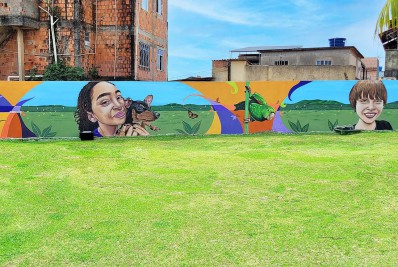 Parque Gericinó ganha painel de grafite com 180 metros, em Nilópolis