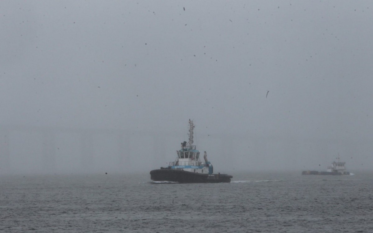 Devido à chuva, Ponte Rio-Niterói 'desapareceu' da visibilidade na Baía de Guanabara - Reginaldo Pimenta/Agência O Dia