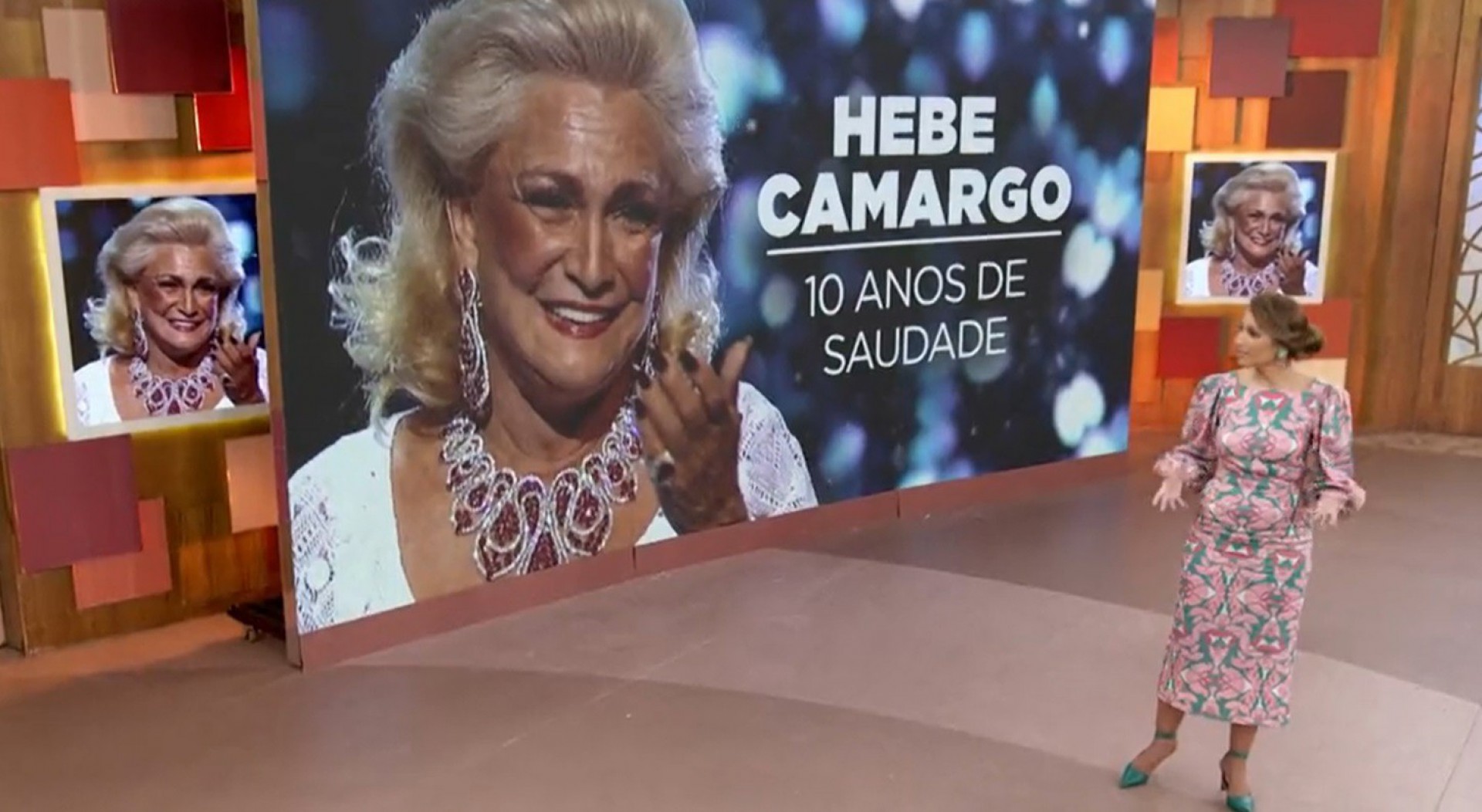 Patricia Poeta homenageia Hebe no 'Encontro' - Reprodução de vídeo/  TV Globo