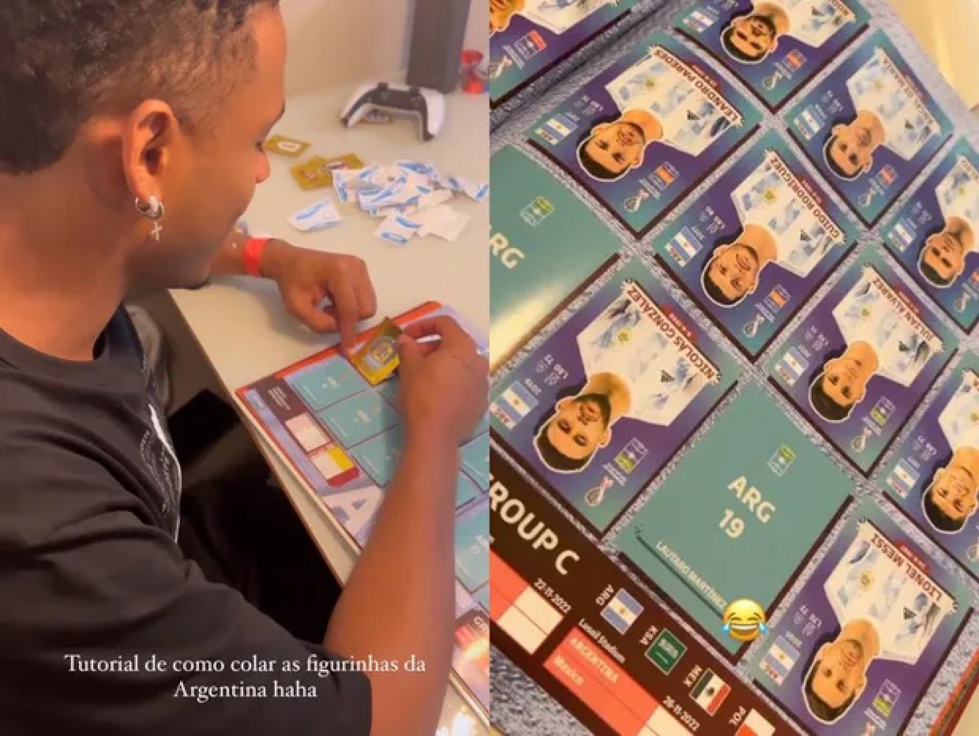 Paulo André ensina a colar figurinhas da Argentina - Reprodução Internet