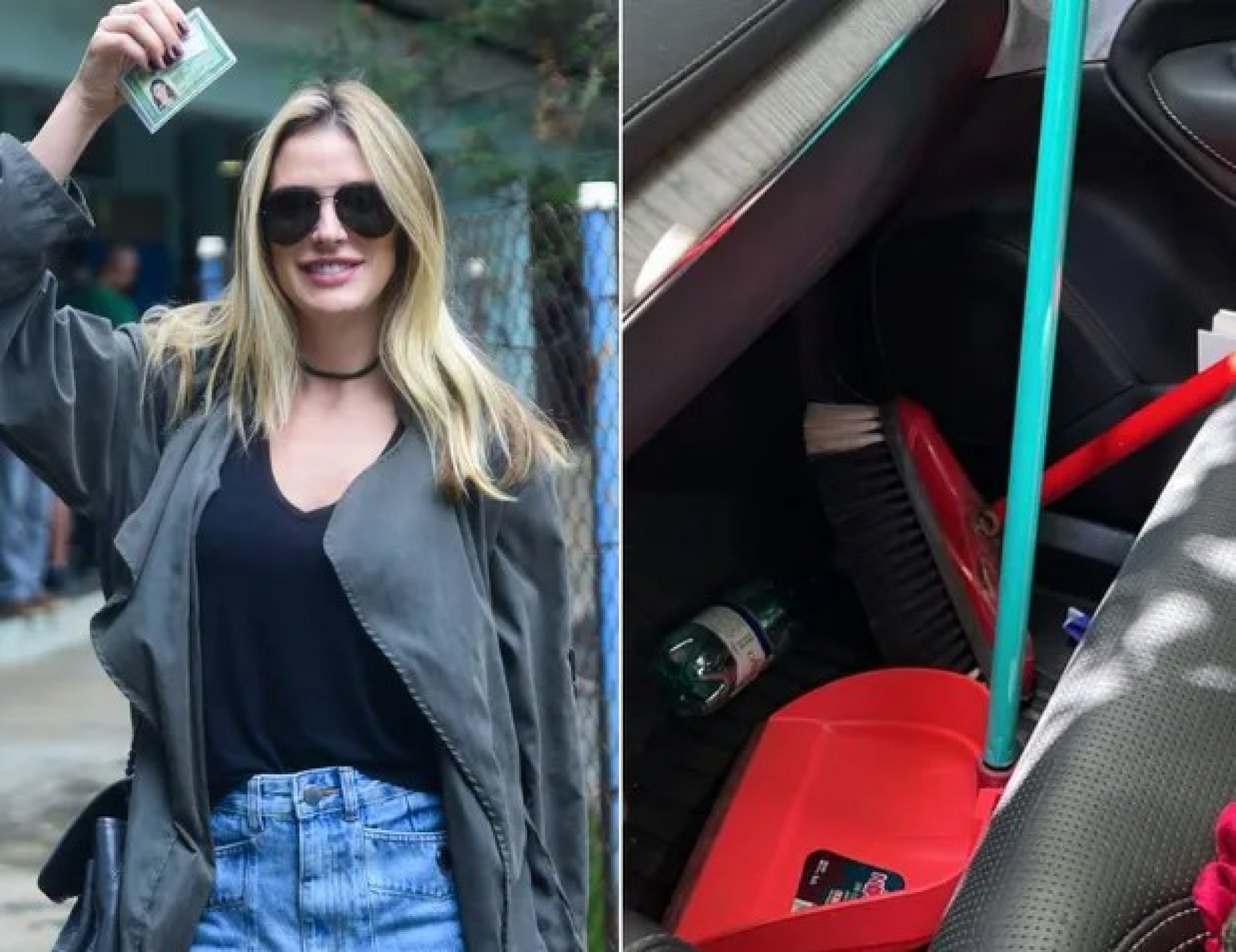 Rafa Brites leva vassoura para limpar sua zona eleitoral - Leo Franco/ Agnews // Reprodução/Instagram