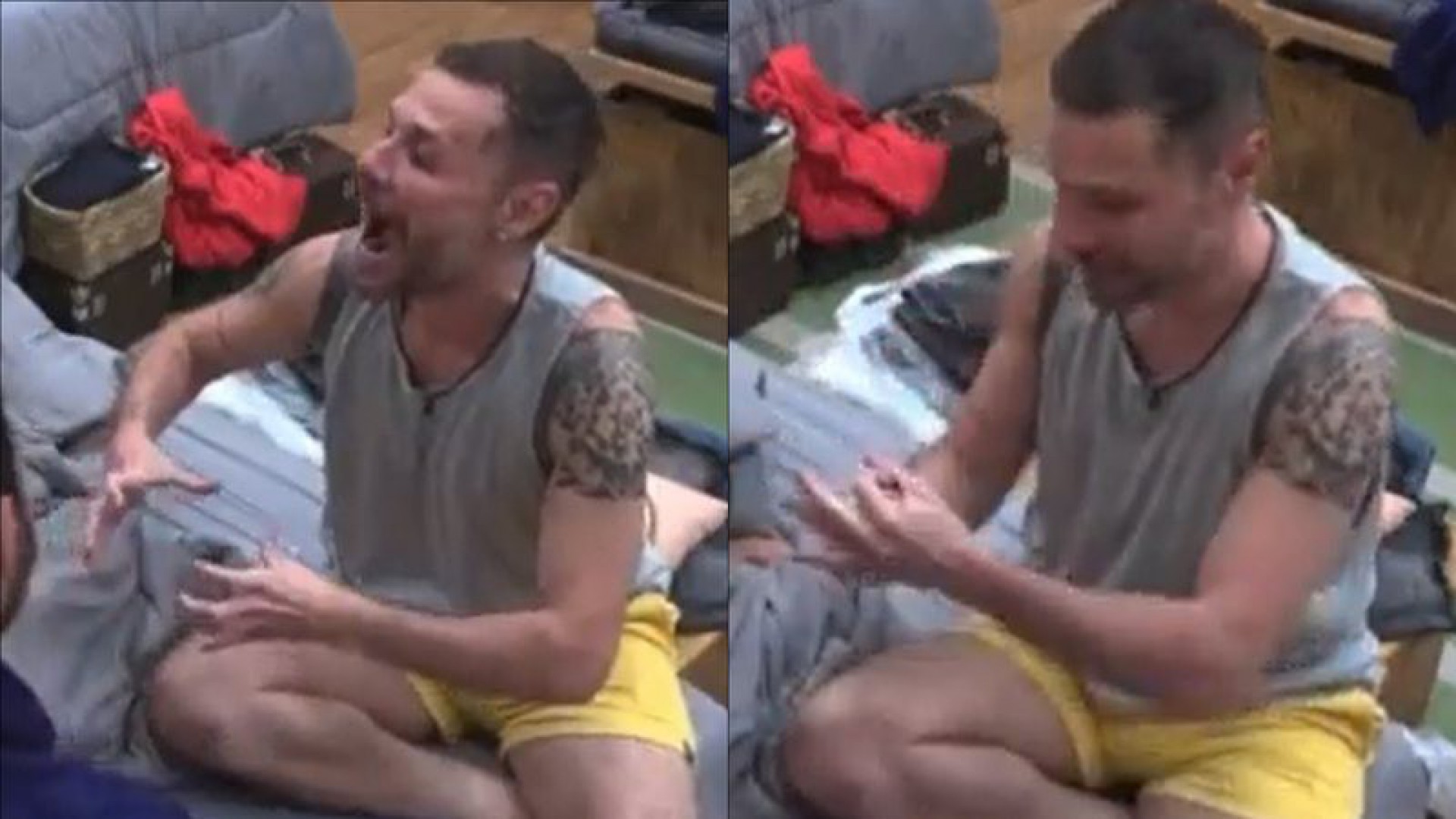 Alex Gallete faz simulação de sexo em 'A Fazenda' e câmeras são cortadas - Reprodução