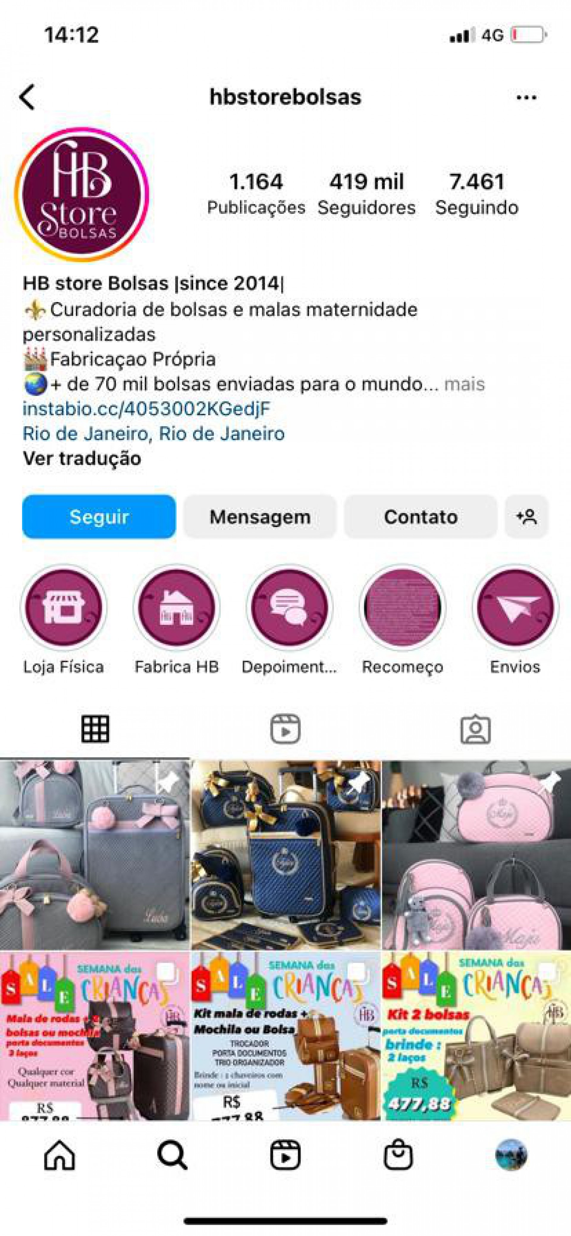 A 'HB STORE BOLSAS' tinha 419 mil seguidores no Instagram e oferecia kits de enxovais personalizados para gestantes dentro e fora do país
 - Polícia Civil