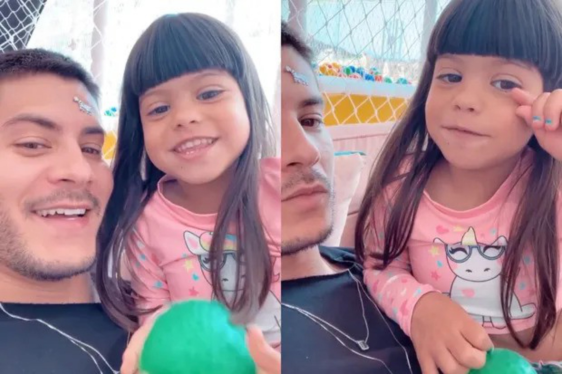 Arthur Aguiar grava vídeo com a filha, Sophia, após anunciar o fim do casamento com Maíra Cardi - Reprodução/Instagram