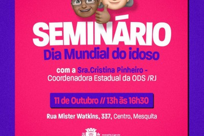 Seminário em alusão ao Dia Mundial do Idoso acontece nesta terça (11)