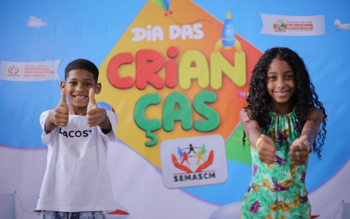 As crian&ccedil;as se divertiram a valer na festa promovida pela Secretaria de Assist&ecirc;ncia Social