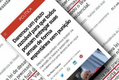 São montagens as reproduções do Twitter e do G1 que atribuem a Lula declarações sobre desarmamento