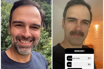 Tadeu Schmidt aparece de bigode e fãs reprovam visual: 'Pelo amor de Deus, não'