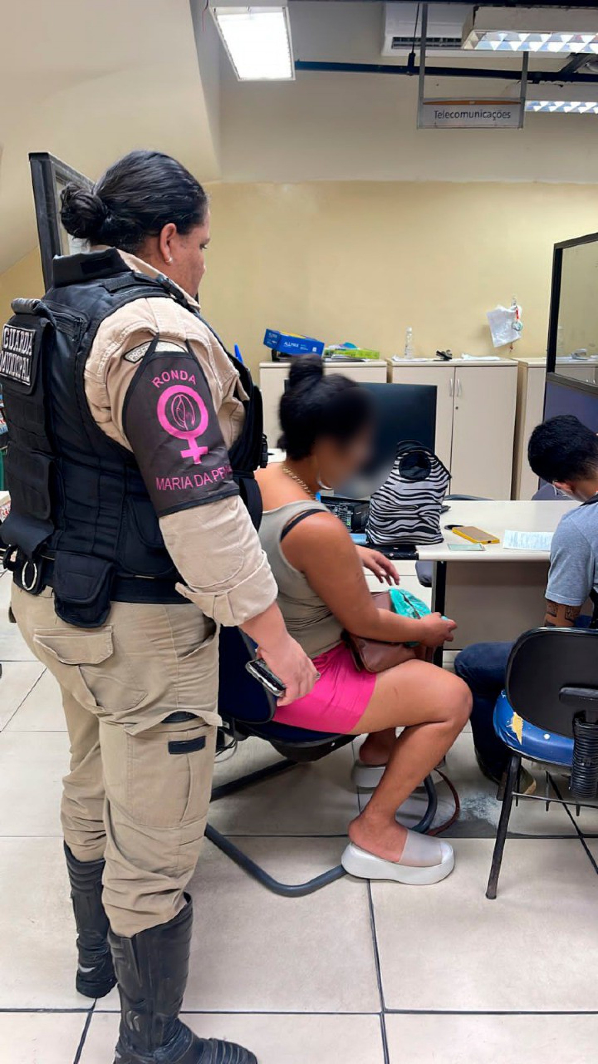 A Ronda Maria da Penha, da Guarda Municipal, prestou auxílio à vítima