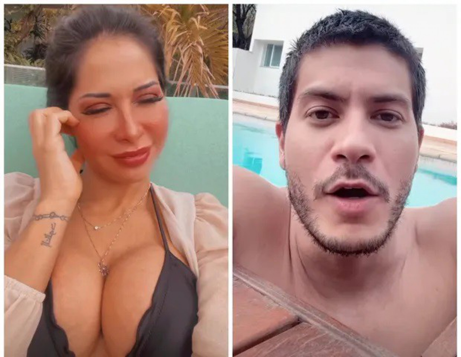 Recém-separados, Maíra Cardi e Arthur Aguiar curtem piscina juntos - Reprodução / Instagram