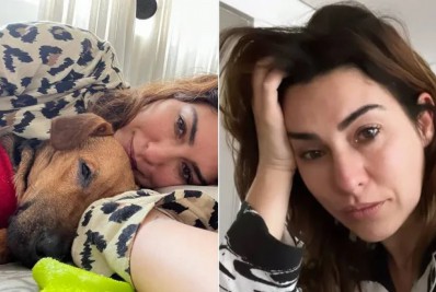 Fernanda Paes Leme chora após piora de doença da cachorra de estimação: 'Dureza'