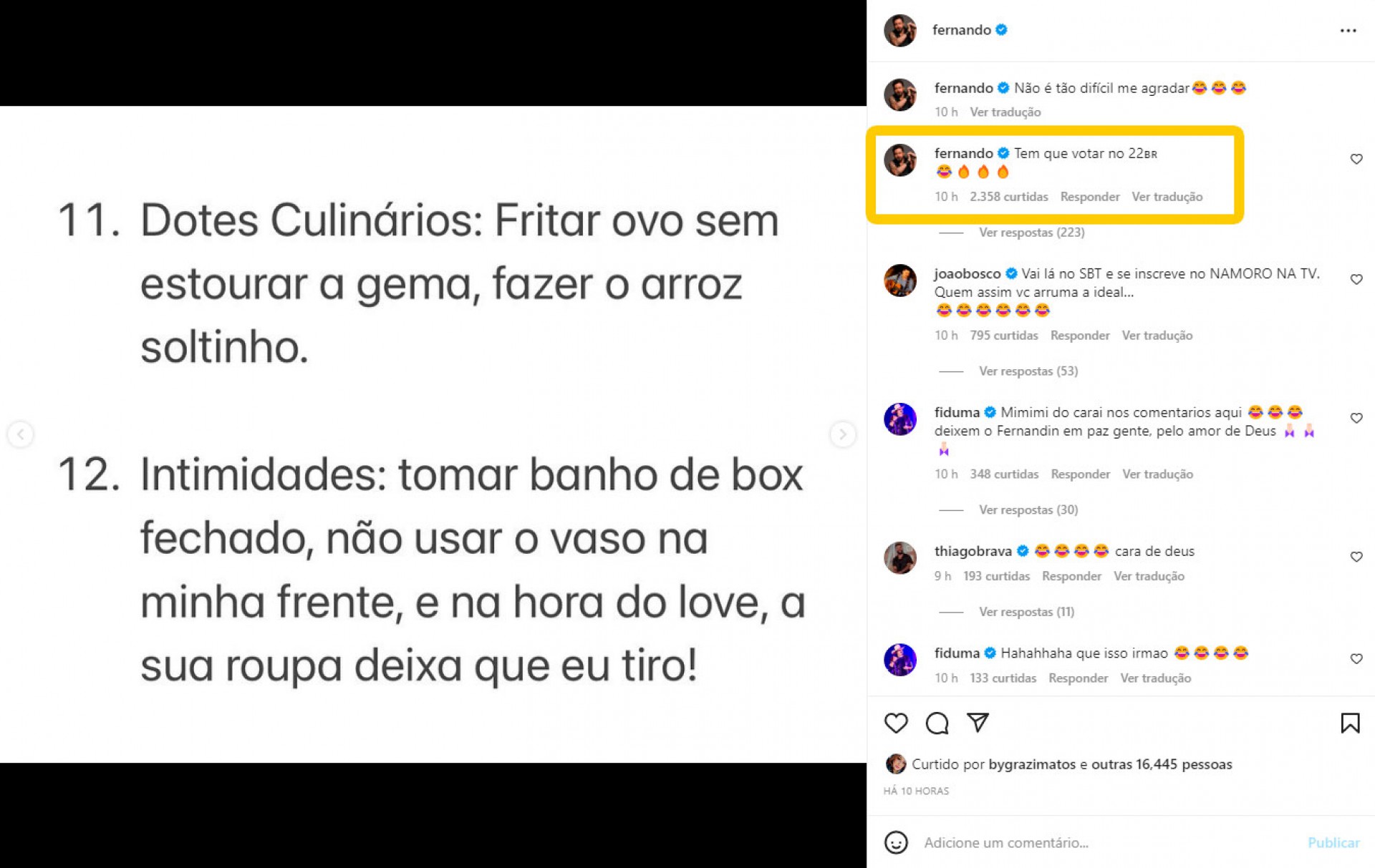 Fernando Zor lista qualidades que procura na 'mulher ideal' - Reprodução Internet