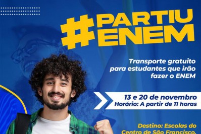 Departamento da Juventude vai garantir transporte de graça para quem for fazer as provas do Enem