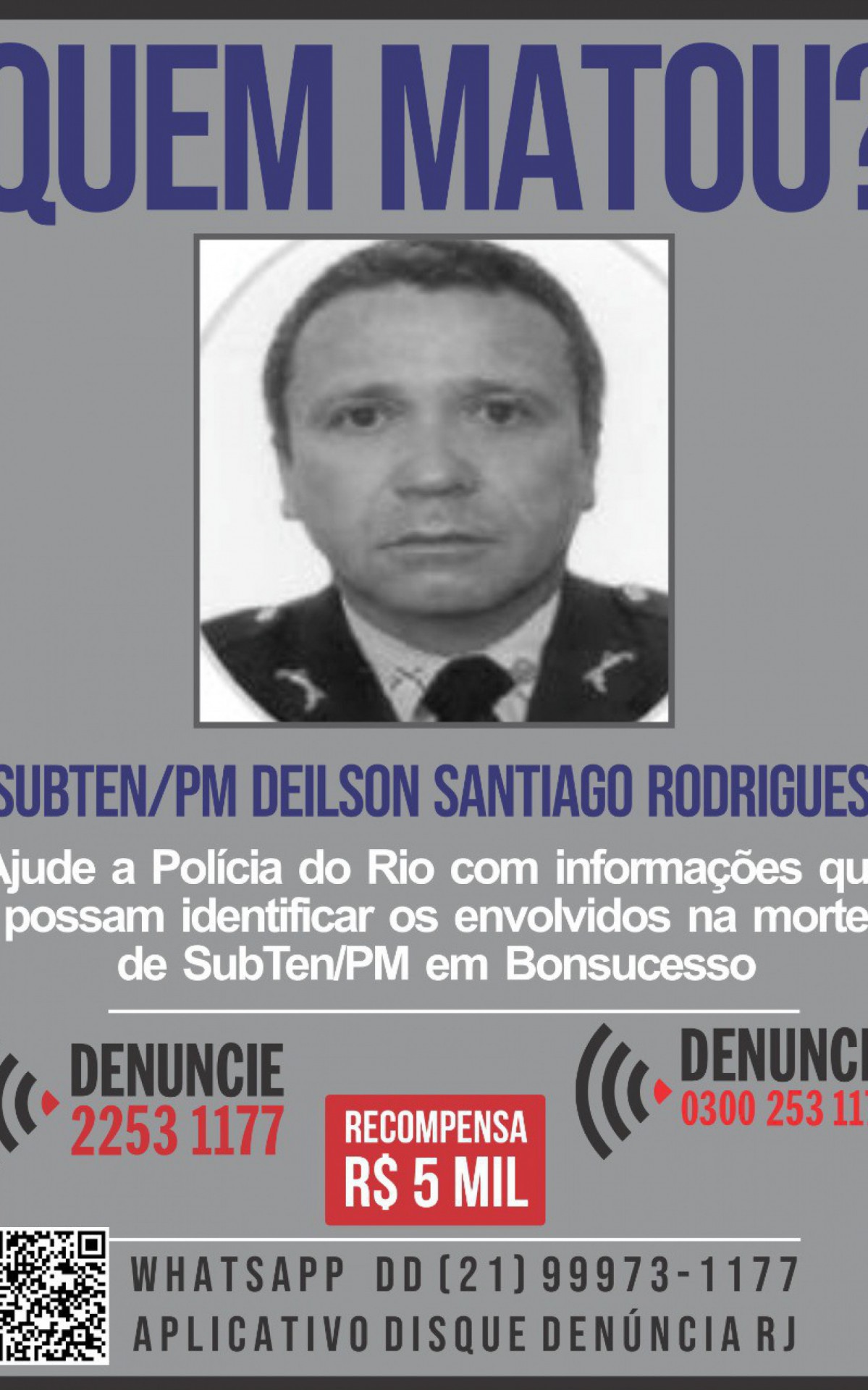 PM chegou a ser socorrido por outros militares, mas não resistiu aos ferimentos - Divulgação/Disque Denúncia