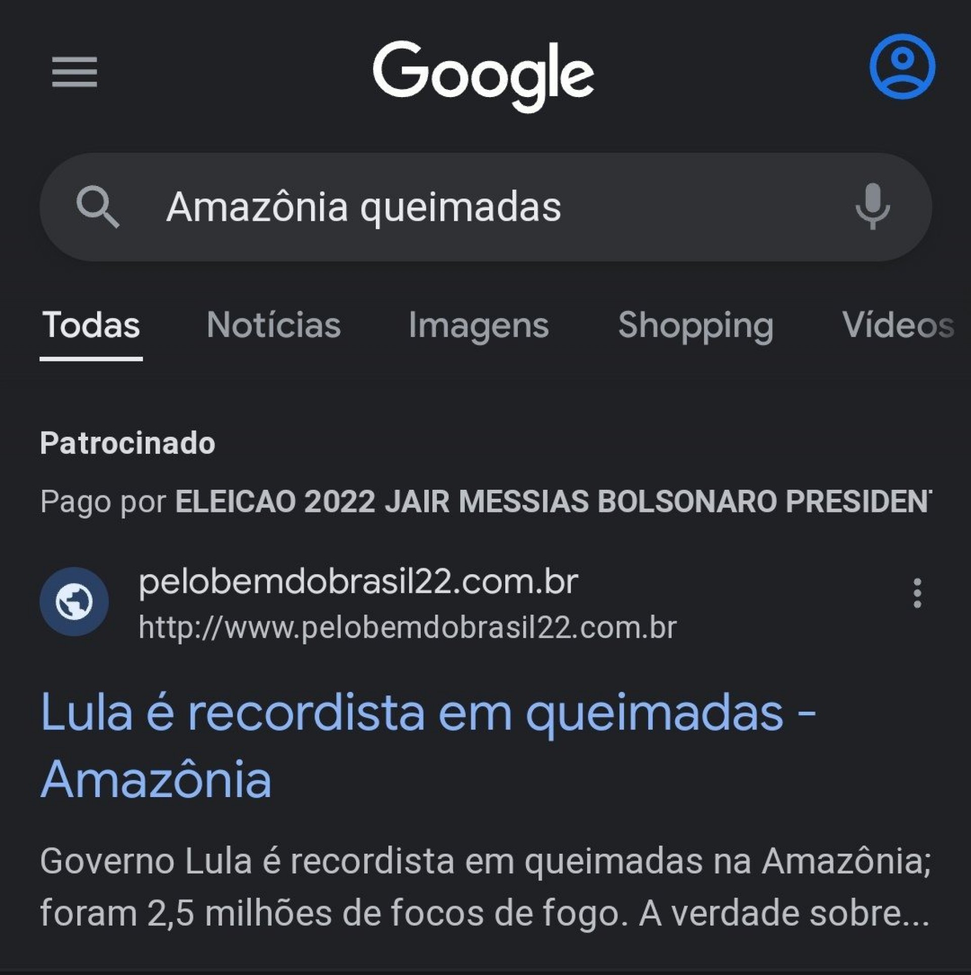 An&uacute;ncio divulgado pela p&aacute;gina de Jair Bolsonaro - Reprodu&ccedil;&atilde;o/Google