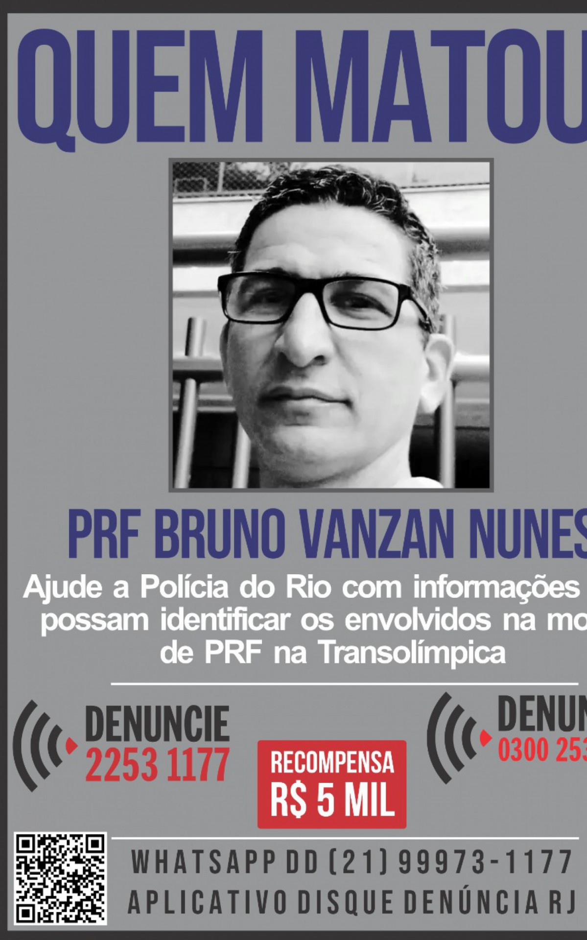Bruno Vanzan Nunes, 41, morreu ap&oacute;s ser baleado ao reagir a uma tentativa de assalto - Divulga&ccedil;&atilde;o/Disque Den&uacute;ncia