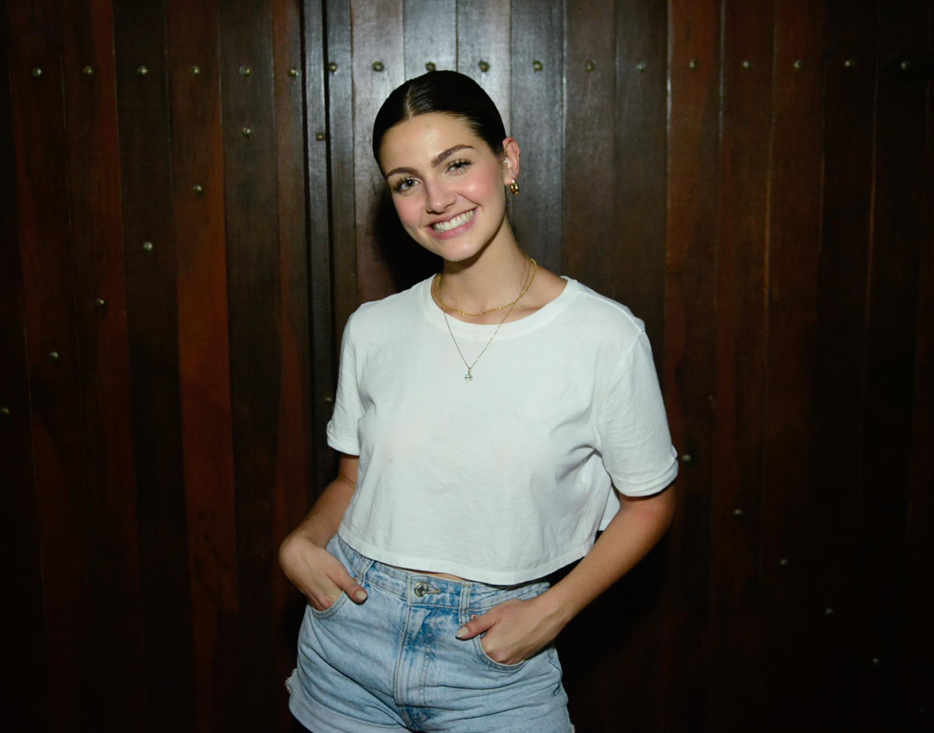 Atriz Vitoria Bohn durante confraternização do elenco de 'Cara e Coragem' - Webert Belicio / Ag News