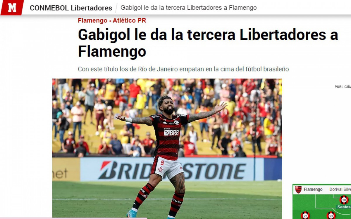 Jornais internacionais destacaram t&iacute;tulo do Flamengo