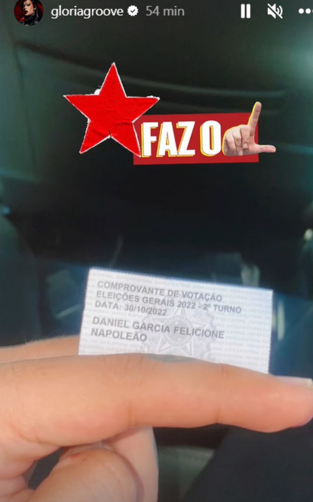 Gl&oacute;ria Groove demonstrou apoio a Lula neste segundo turno