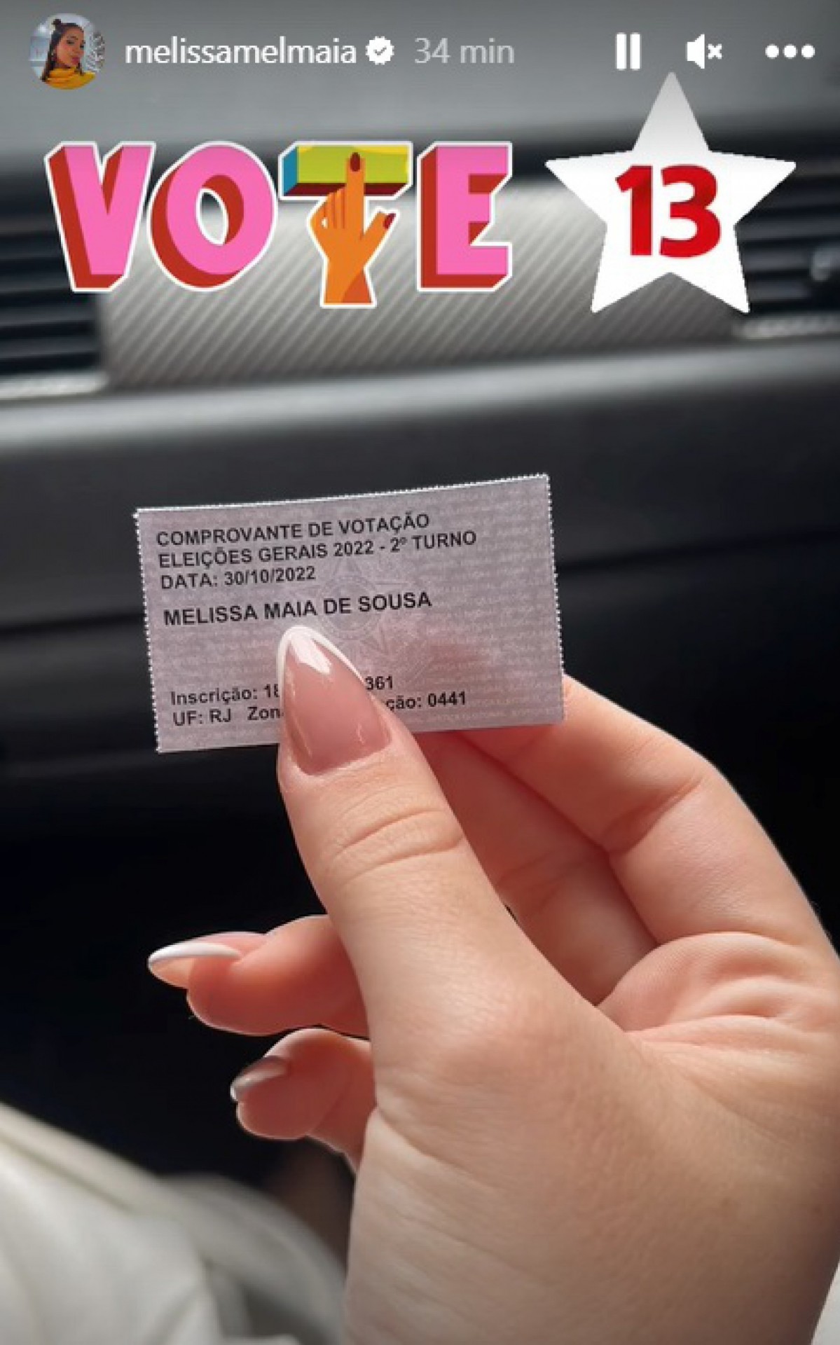 Mel Maia demonstrou apoio a Lula neste segundo turno