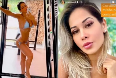 Maíra Cardi posa de biquíni e exibe bronzeado em dia: 'Curtindo minha companhia'