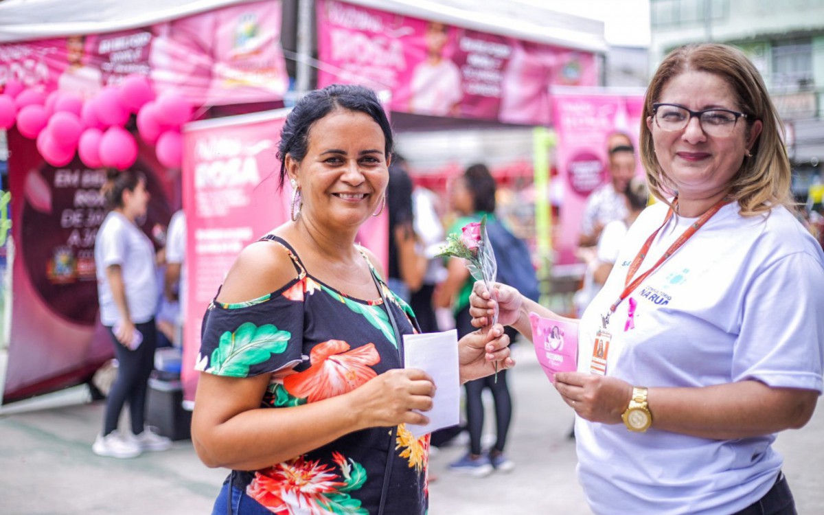 Ana L&uacute;cia de Souza foi atendida na tenda e encaminhada para fazer preventivo, ultrassonografia transvaginal e mamografia