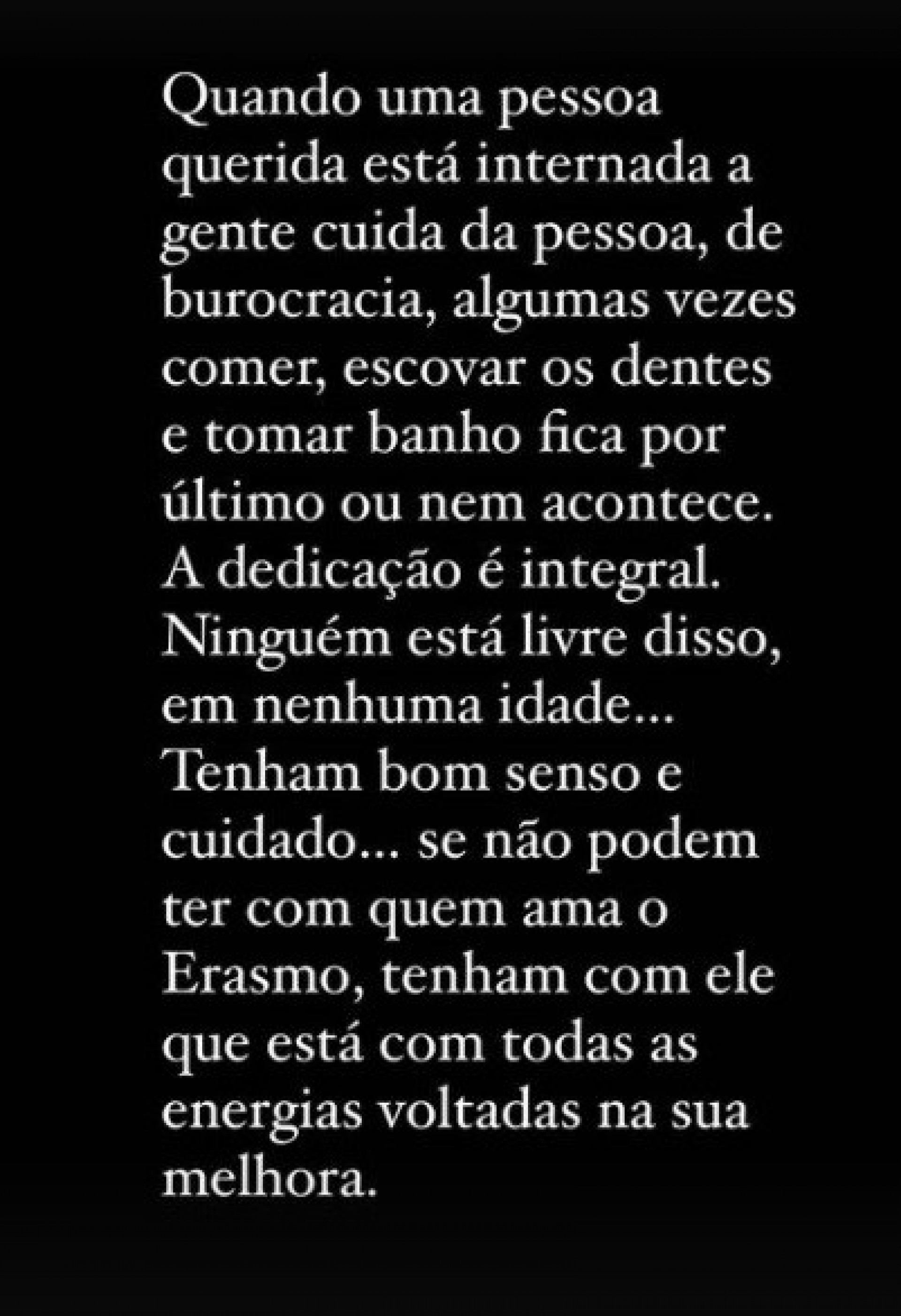 Fernanda Pessoa critica not&iacute;cia falsa sobre morte de Erasmo Carlos  - Reprodu&ccedil;&atilde;o do Instagram
